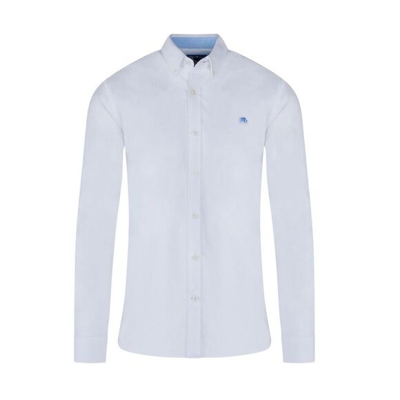 Raging Bull Mens Oxford Classic Long-Sleeved Shirt / White